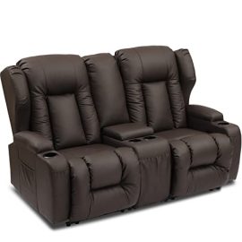 SAMERY 67" RV Loveseat Recliner Double Recliner RV Sofa & Console | Wall Hugger Reclining RV | RV Theater Seats | RV Couch | RV Theater Seating | RV Furniture, Home Theater Seating